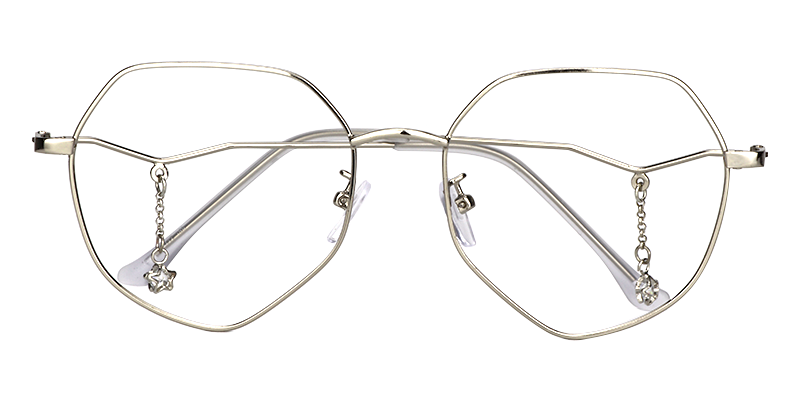 Geometric Silver Glasses | Zeelool Eyewear1