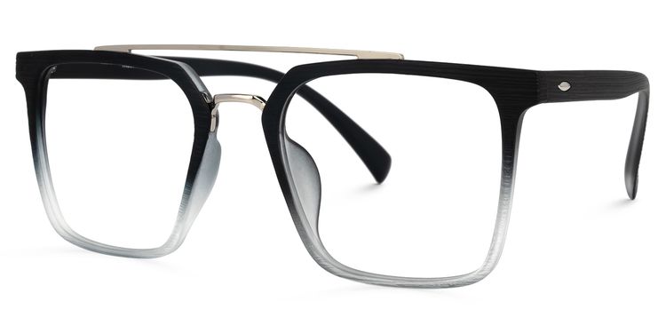 Shumac Square Black-Clear Glasses