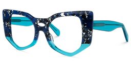 Cotto Geometric Blue-Floral Glasses1