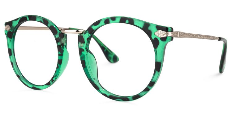 Quentina Round Green Glasses