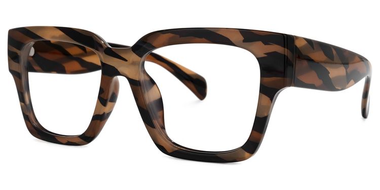 Phoebus Square Brown-Camouflage Glasses