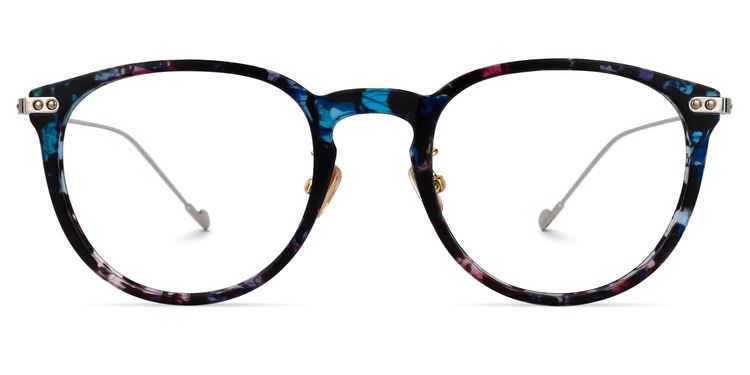 Maruchy Round Blue-Floral Glasses