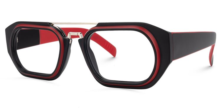 Ineabell Geometric Red Glasses