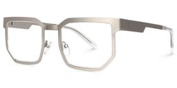 Barber Silver Rectangle Glasses2