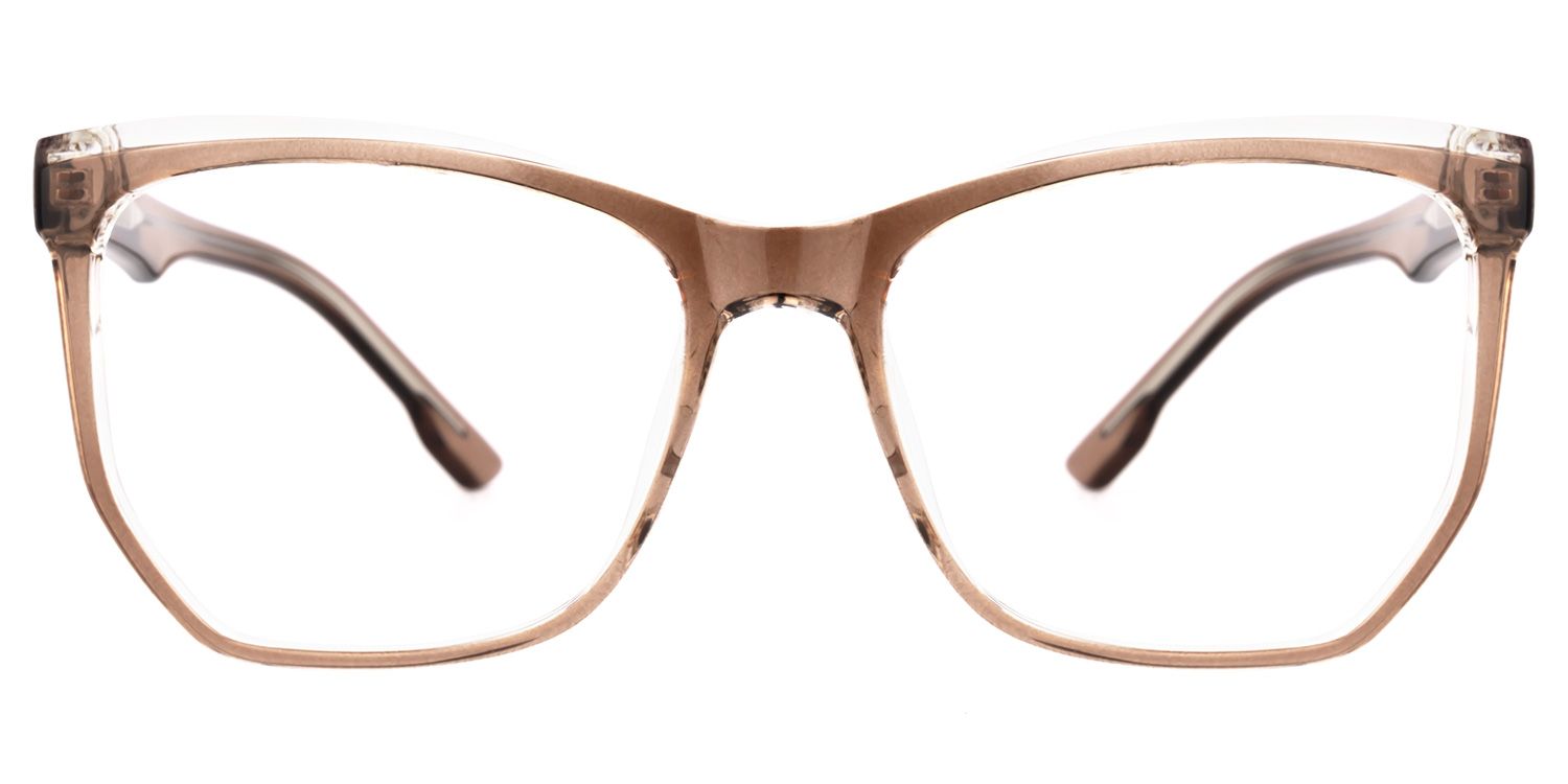 Libby Geometric Brown Thin Frame Glasses for Women | ZEELOOL2