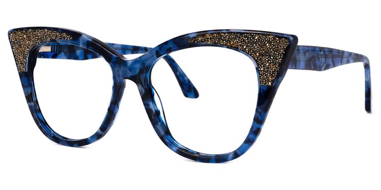 Yarisbeth Cateye Blue-Tortoise Glasses