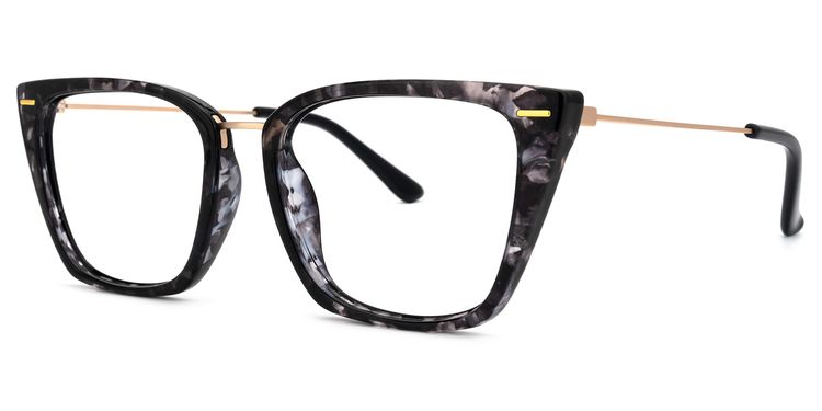 Katina Square Gray-Floral Glasses