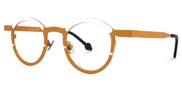 Castro Round Earthy-Yellow Glasses