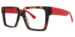Wilmarie Square Red-Tortoise Glasses1