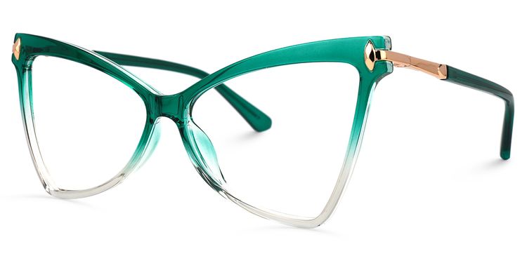 Cristina Geometric Green Glasses