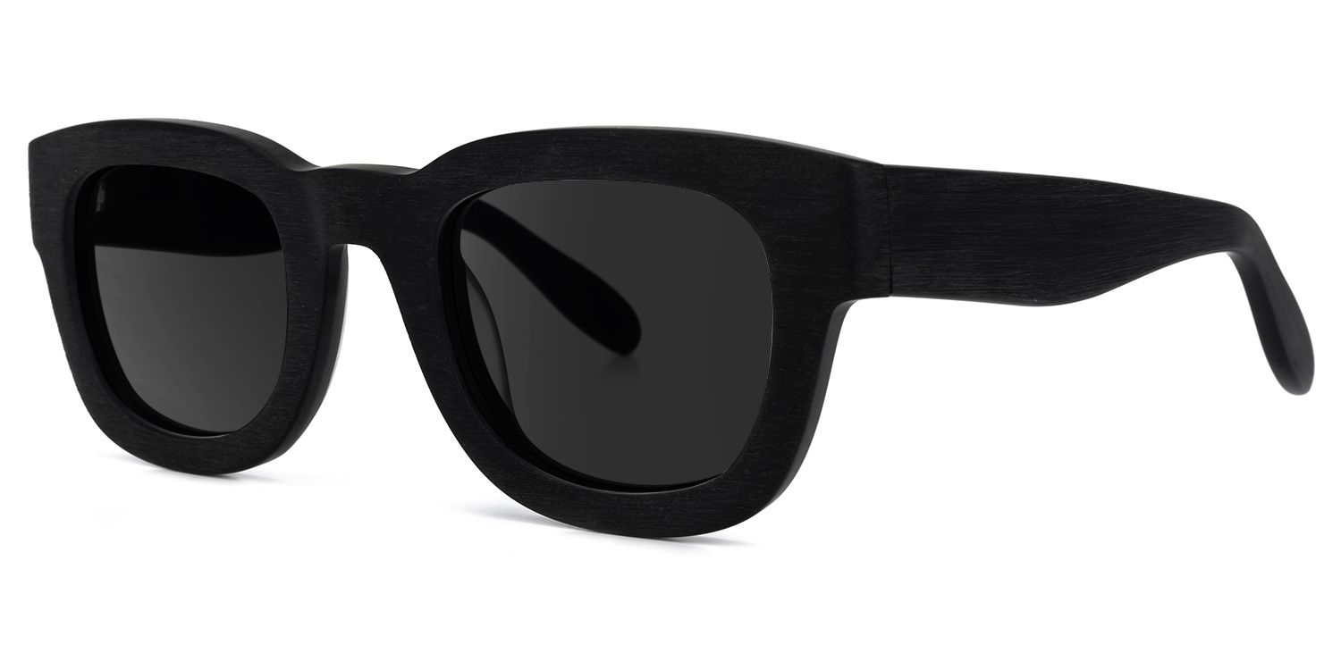 Jalitha Black Rectangle Polarized Sunglasses for Driving | ZEELOOL1
