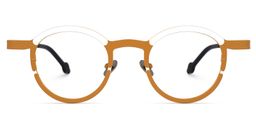 Castro Round Earthy-Yellow Glasses0