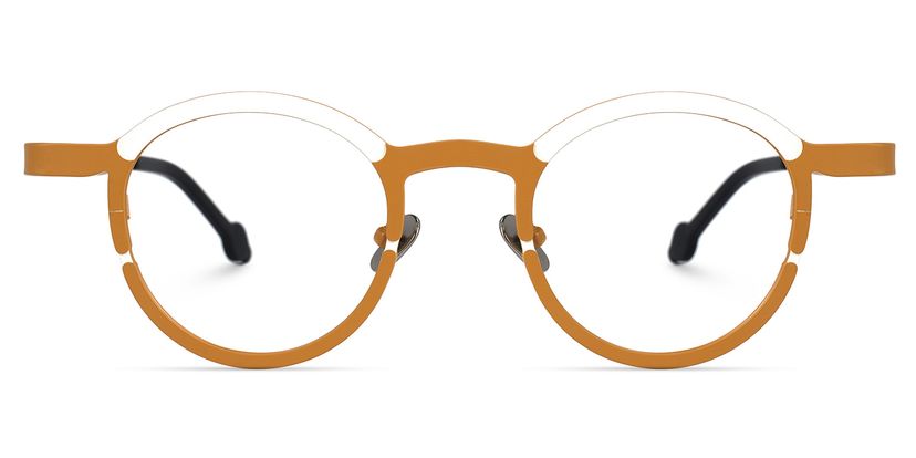 Castro Round Earthy-Yellow Glasses