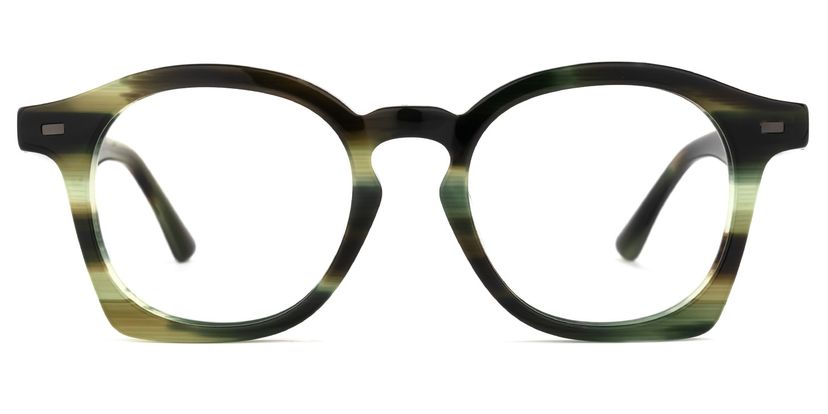 Natilus Round Green-Stripe Glasses