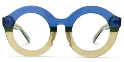 Vilmary Round Blue Glasses0