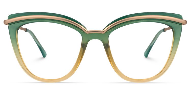 Wasiq Cateye Green Glasses