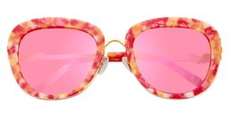 Suzanne Pattern Round Pink Sunglasses1