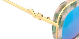 Suzanne Pattern Round Green Sunglasses4