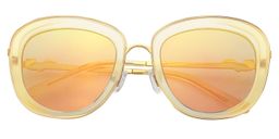 Suzanne Pattern Round Yellow Sunglasses1