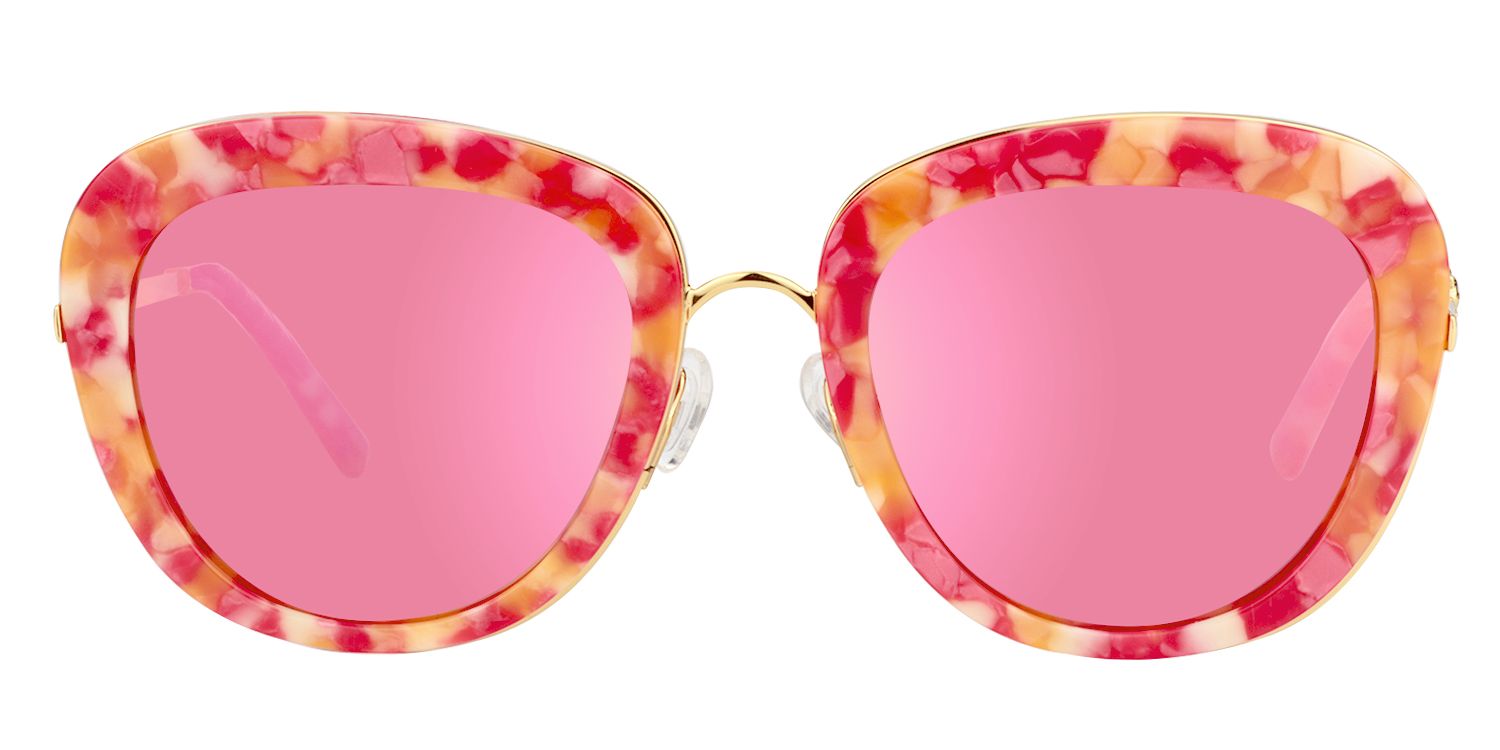 Pattern Round Pink Sunglasses | Zeelool Sunglasses0