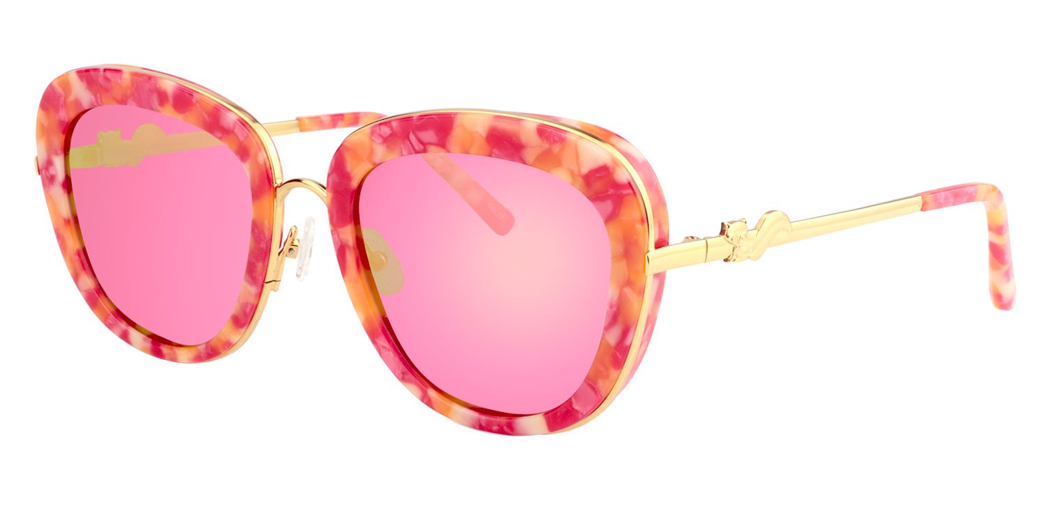 Pattern Round Pink Sunglasses | Zeelool Sunglasses2