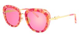 Suzanne Pattern Round Pink Sunglasses2