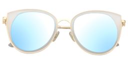 Sebastiane Cat-eye White Sunglasses1