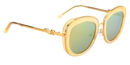 Suzanne Pattern Round Yellow Sunglasses2