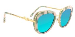 Suzanne Pattern Round Green Sunglasses2