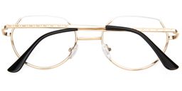 Zachary Half Rim Gold Glasses5
