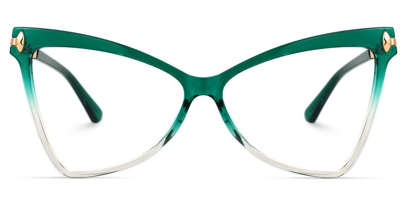 Cristina Geometric Green Glasses