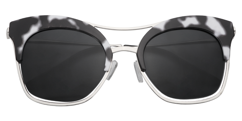 Cateye Black-White Sunglasses | Zeelool Sunglasses Online1