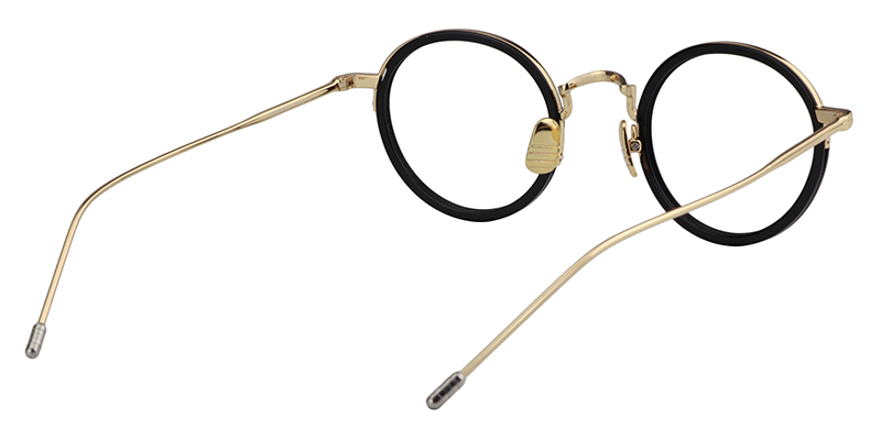 Round Black-Gold Glasses | Zeelool Eyeglass Frames5