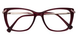 Geraldine Cat Eye Red Glasses1