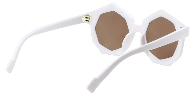 Geometric White Sunglasses | Zeelool Sunglass Frames5