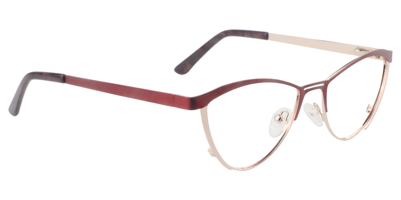 Browline Red Glasses | Zeelool Eyeglasses3