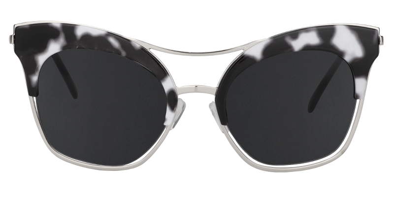 Cateye Black-White Sunglasses | Zeelool Sunglasses Online0
