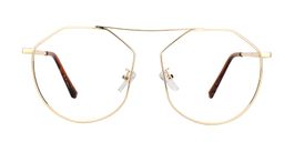 Zoe Geometric Gold Glasses0