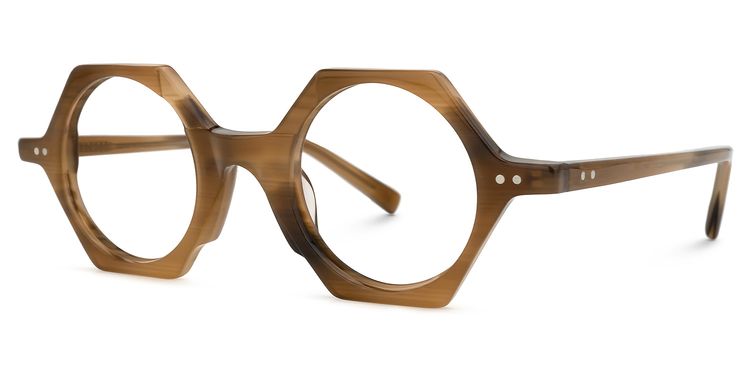 Natalia Geometric Brown Glasses