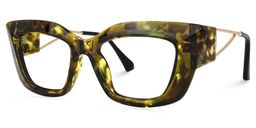 Ferrer Cateye Green-Tortoise Glasses1