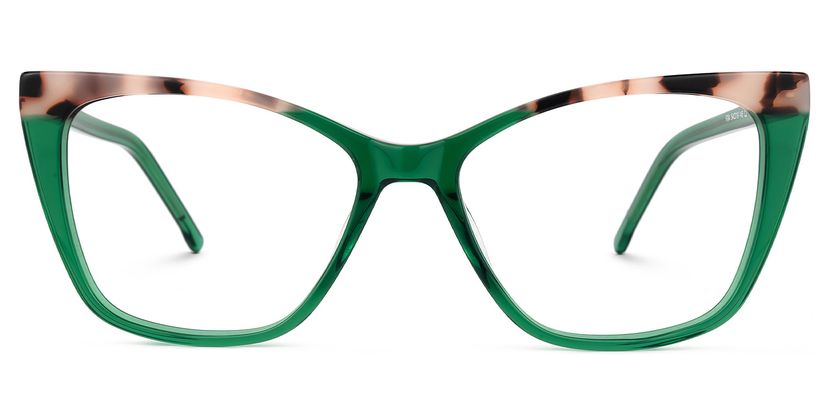 Florine Cateye Green Glasses