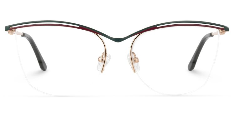 Sheri Cateye Green Glasses