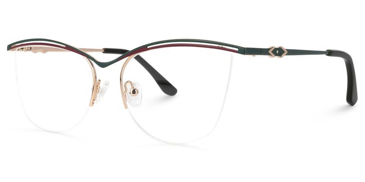 Sheri Cateye Green Glasses