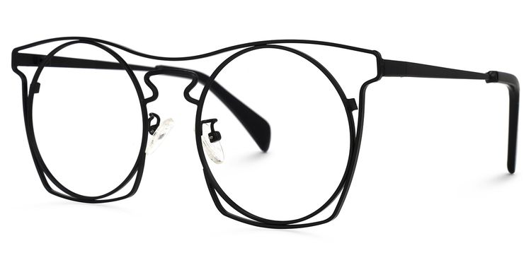 Janice Geometric Black Glasses