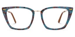Katina Square Blue-Floral Glasses0