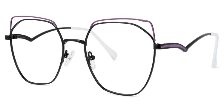 Lyth Geometric Purple-Black Glasses
