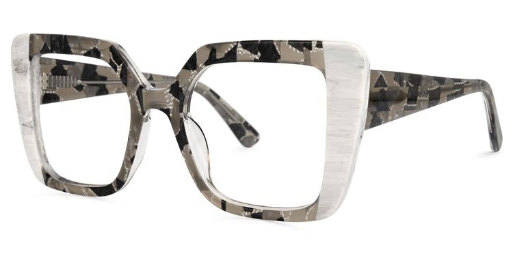 Duarte Square Gray-White Glasses