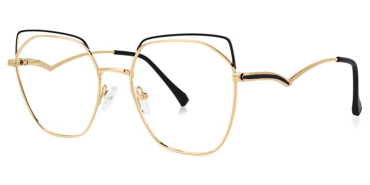 Lyth Geometric Black-Gold Glasses