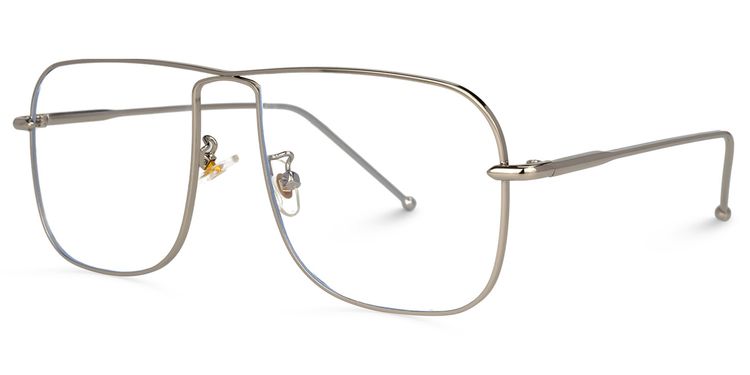 Jacqlyn Square Silver Glasses