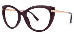 Amarilis Cateye Dark-Red Glasses1